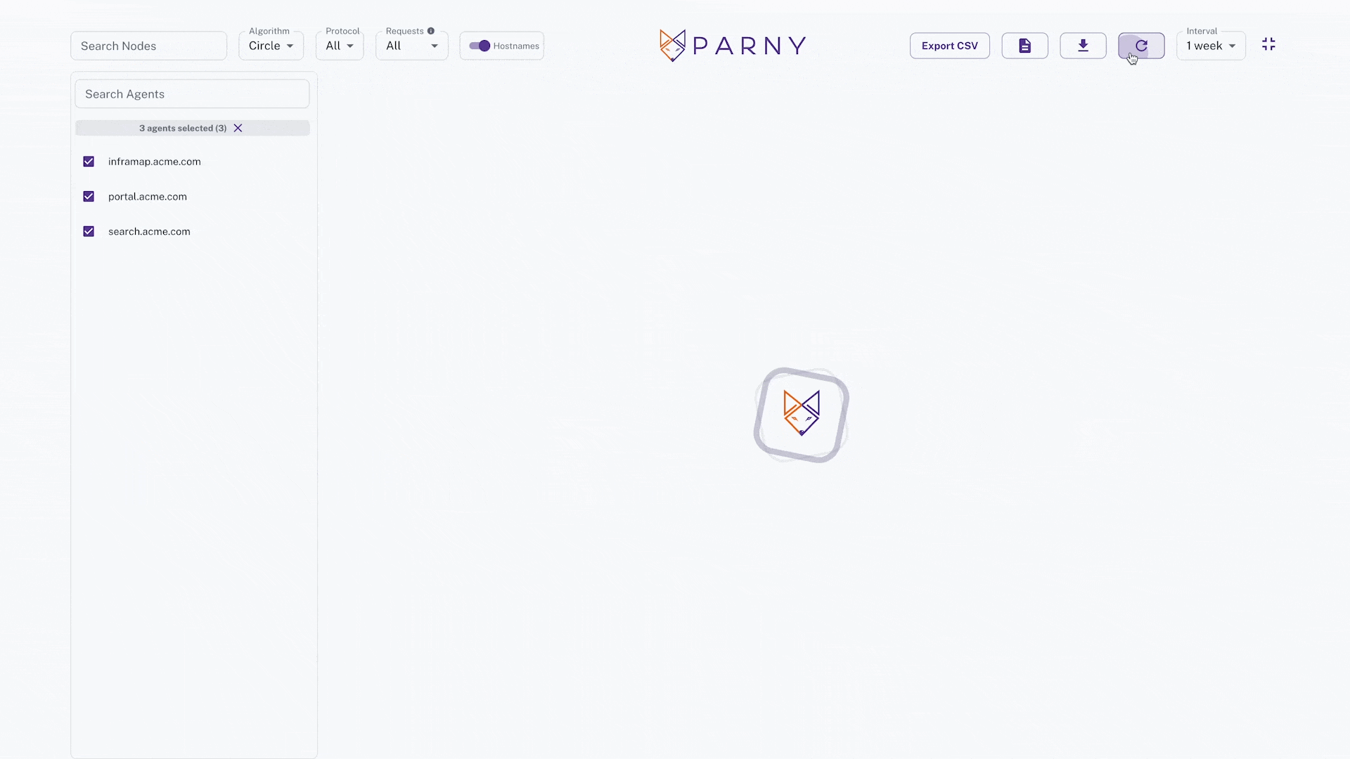 Parny InfraMap animated topology view